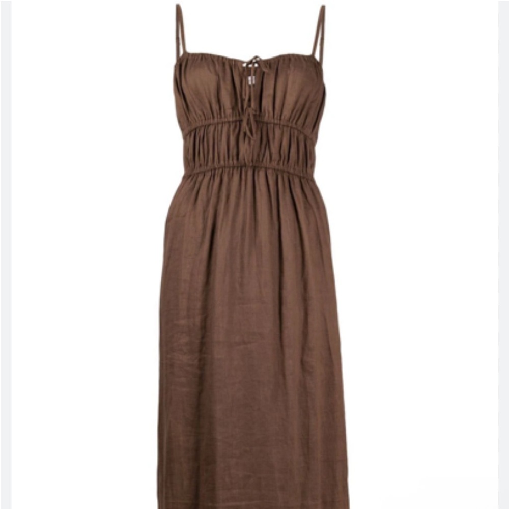 Faithfull the Brand Chocolate Brown Midi Dress